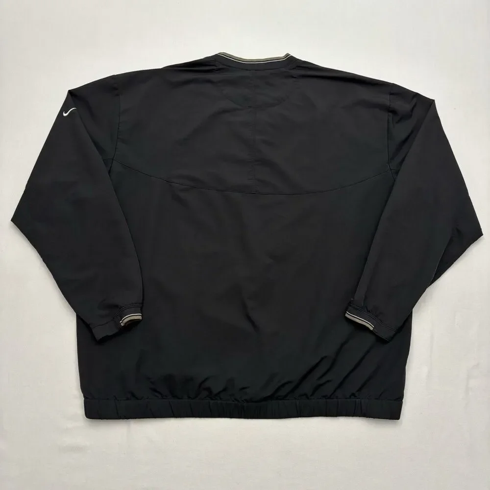 Nike Golf Jacket Mens XL Black V Neck Pullover Windbreaker Zipper Pockets Y2K